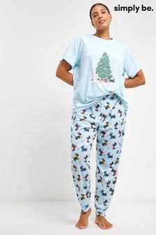 Simply Be Blue Pretty Secrets Value Cuffed Pyjamas Set (AT1327) | $34