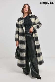 Simply Be Brushed Mono Check Coat (AT1368) | 3 370 K