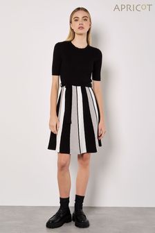 Apricot Black Colourblock Carousel Knit Dress (AT1422) | MYR 290