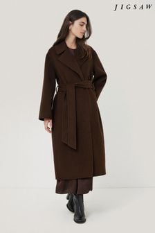 Jigsaw Brown Double Faced Cocoon Wrap Coat (AT1648) | $769