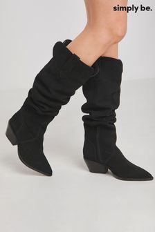 Simply Be Over The Knee Multi Wear Suede Western Boots In Wide Fit (AT2988) | €101