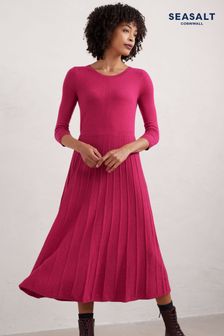 Seasalt Cornwall Pink Folk Song Knitted Midi Dress (AT4307) | €142