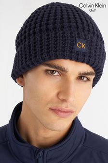 Calvin Klein Golf Blue Chunky Knit Beanie With Badge (AT5227) | €31