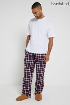 River Island T-shirt And Woven Check 100% Cotton Pyjama Set (AT5535) | €29