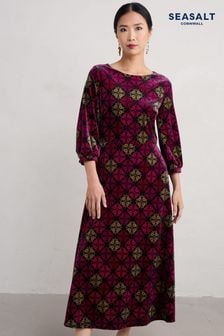 Seasalt Cornwall Pink Oak Cottage Velvet Dress (AT5772) | kr1 900