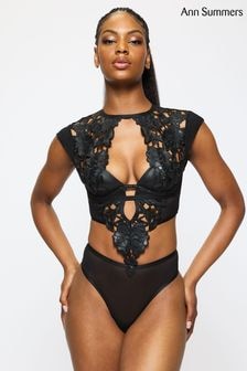 Ann Summers Black Supersition PU Cut Out Body (AT6358) | $69