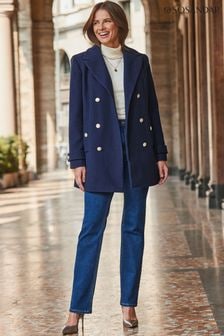 Sosandar Blue Double Breasted Coat (AT6405) | $214