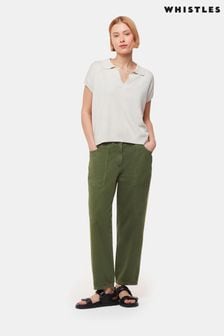 Whistles Green Petite Tessa Casual Trousers (AT7281) | $170