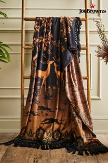 Joe Browns Black Luxe Forest Print Tassel Throw (AT7508) | KRW170,800