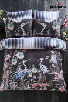 Joe Browns Grey Reversible Hand-Painted Heron 200TC Cotton Sateen Duvet Cover and Pillowcase Set (AT7515) | HK$668 - HK$874