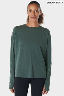 Sweaty Betty Green Soft Flow Studio Long Sleeve Top (AT8430) | $111