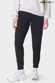 Sweaty Betty Black 27 inch inside seam Luxe Fleece Joggers (AT8444) | ₪ 478