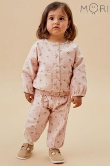 MORI Pink Floral 100% Organic Cotton Pretty Cord Trousers (AT8465) | kr600 - kr630