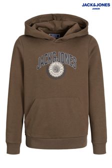 JACK & JONES Junior Logo Brown Hoodie (AT9537) | $25