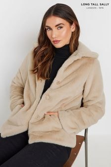 Long Tall Sally Natural Faux Fur Coat (AU0206) | $146