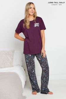 Long Tall Sally Purple 100% Cotton Shine Bright Wide Leg Pyjamas Set (AU0227) | 185 zł