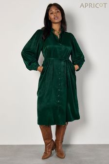 Apricot Green Longline Button Down Satin Dress (AU1116) | SGD 89