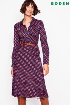 Boden Pink Laura Jersey Midi Shirt Dress (AU1240) | kr1,285