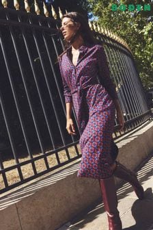 Boden Pink Laura Jersey Midi Shirt Dress (AU1240) | $154