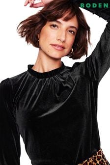 Boden Velvet Frill Neck Top (AU1500) | €78