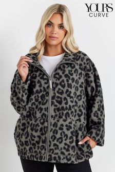 Yours Curve Leopard Print Teddy Borg Jacket (AU1596) | ‏198 ر.س.‏