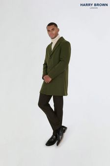 Harry Brown Green Josh Wool Melton Overcoat (AU1758) | $307