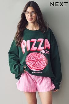 Green Pizza Graphic Sweatshirt (AU3422) | $45