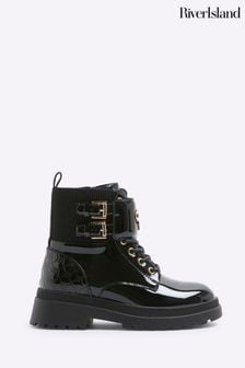 Lace up boots river island hotsell