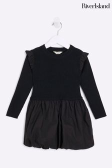 River island black and white pleated dress outlet