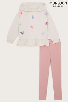 Monsoon Natural Peplum 100% Cotton Hoodie and Leggings Set (AU6178) | kr457 - kr528