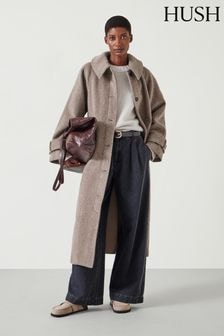 Hush Grey Munroe Pure Wool Cocoon Coat (AU7006) | $480