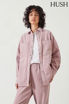 Hush Pink Oversized Cleo Cord Shirt (AU7076) | $137