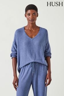 Hush Blue Gillian Supersoft V-Neck Top (AU7080) | $86