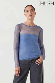 Hush Blue Una Sparkle Long Sleeve Top (AU7145) | OMR49