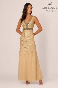 Adrianna papell gold beaded dress shop