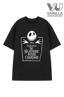 Vanilla Underground Black Kids Unisex 100% Cotton Disney The Nightmare Before Christmas Licensed Halloween T-Shirt (AU7658) | SGD 27