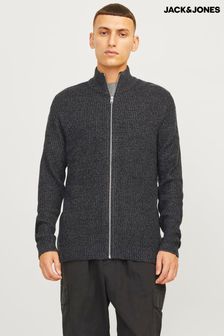 JACK & JONES Grey Knitted Zip-Up Cardigan (AU8108) | $70