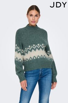 JDY Green Long sleeve Cosy Knitted Fairsle Pattern Jumper (AU8747) | $60