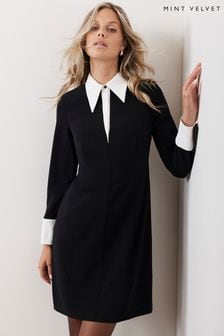 Mint Velvet Black Statement Collar Mini Dress (AU8913) | €214