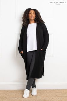 Live Unlimited Black Curve Longline Cardigan (AU8938) | $153