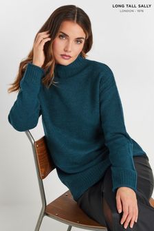 Long Tall Sally Blue Funnel Neck Jumper (AU8989) | €47