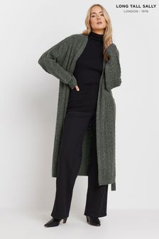 Long Tall Sally Grey Cable Cardigan (AU9001) | ₪236