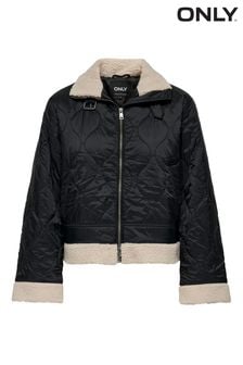 ONLY Black Padded Borg Jacket (AU9209) | NT$2,100