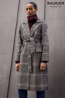 Ladies checked coats store