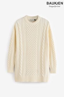 Baukjen Aisha Wool Blend Cable White Jumper (AU9298) | AED984