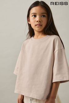 Reiss Blush Cassy Oversized Cotton Crew-Neck T-Shirt (AU9711) | $27