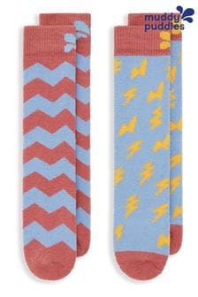 Muddy Puddles Blue Merino Mix Twin Pack Socks (AV0010) | 175 zł