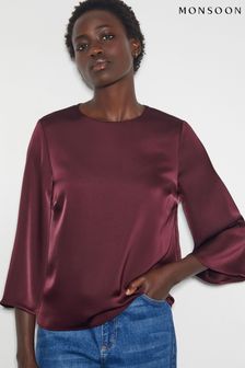 Monsoon beth linen top best sale
