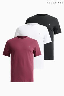 AllSaints Red Brace Short Sleeves Crew T-Shirts 3 Pack (AV1236) | $163