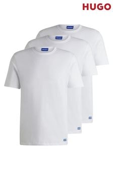 HUGO White Logo-Detail T-Shirts 3 Pack In Cotton Jersey (AV1376) | $118